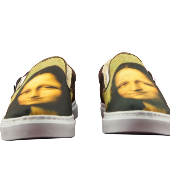 WOMEN'S PRINTED CANVAS SNEAKERS "MONA LISA" ART - Picture 4 of 5